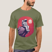 L'astronaute solitaire sur la lune T-shirt