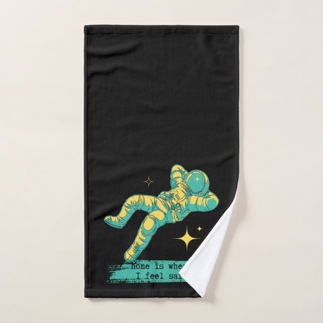 L'astronaute Space Stars Home est là où je me sens (Serviette à main)