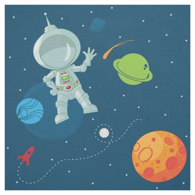 L'astronaute spatiale - Tissu Motif sans fil sur l (Échantillon)