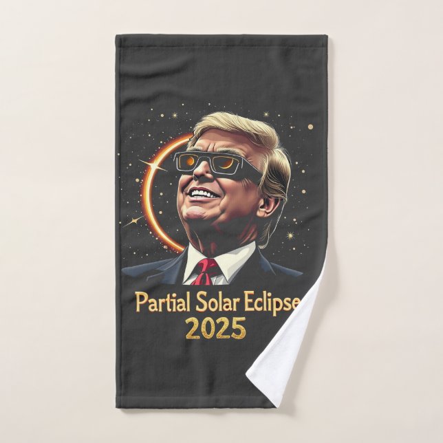 L'astronomie partielle Eclipse solaire 2025 Trump (Serviette à main)