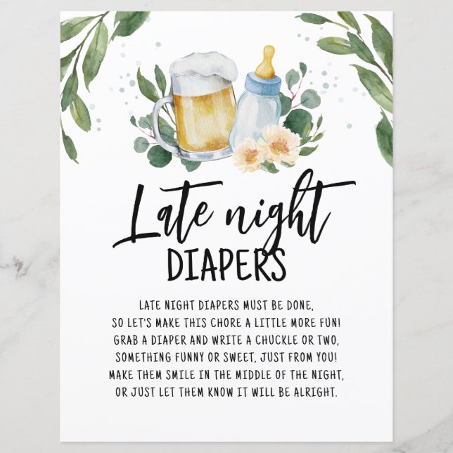Late Night Diapers Signale Bébé Brasse De La Végét (Devant)