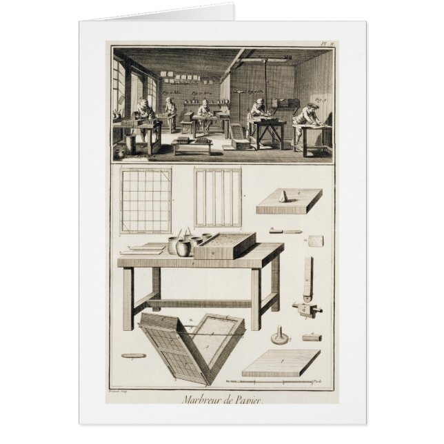 L'atelier et les outils d'un marbler de papier, de (Devant)