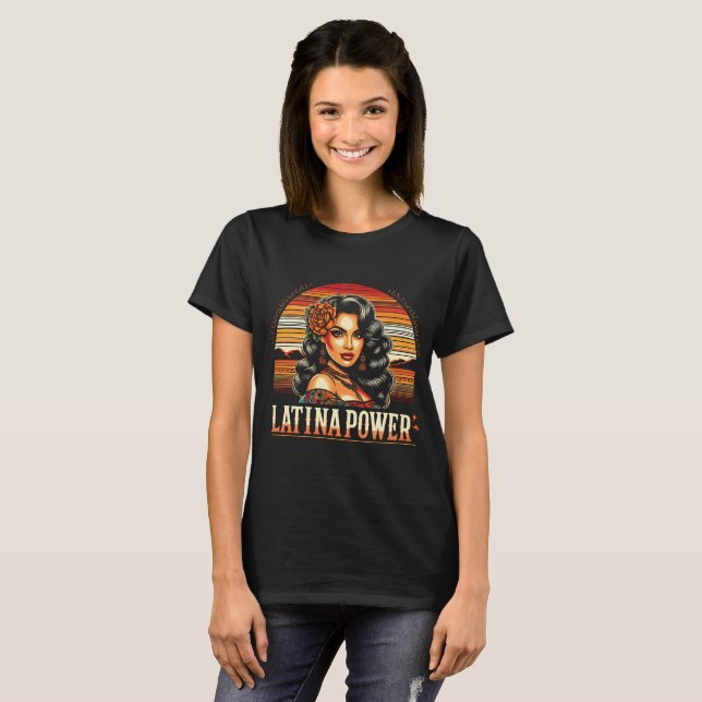 Latina Power Women Hispanic Heritage Month T-Shirt (Devant entier)