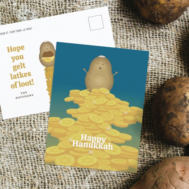 Latkes et Gelt Carte de Hanukkah (Créateur téléchargé)