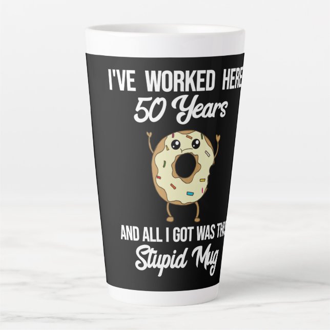 Latte Cadeau de tasse d'appréciation de 50 ans de travai (Devant)