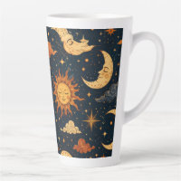 Cadeau Tasse à Café Retro Céleste Soleil Lune Mati