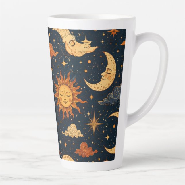 Latte Cadeau Tasse à Café Retro Céleste Soleil Lune Mati (Droite)