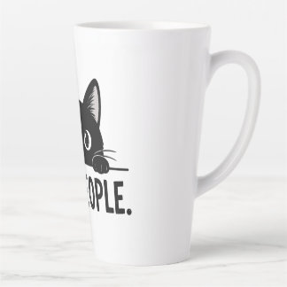 Latte Chat Noir Drôle "Beurk, les gens." Tasse à Café |