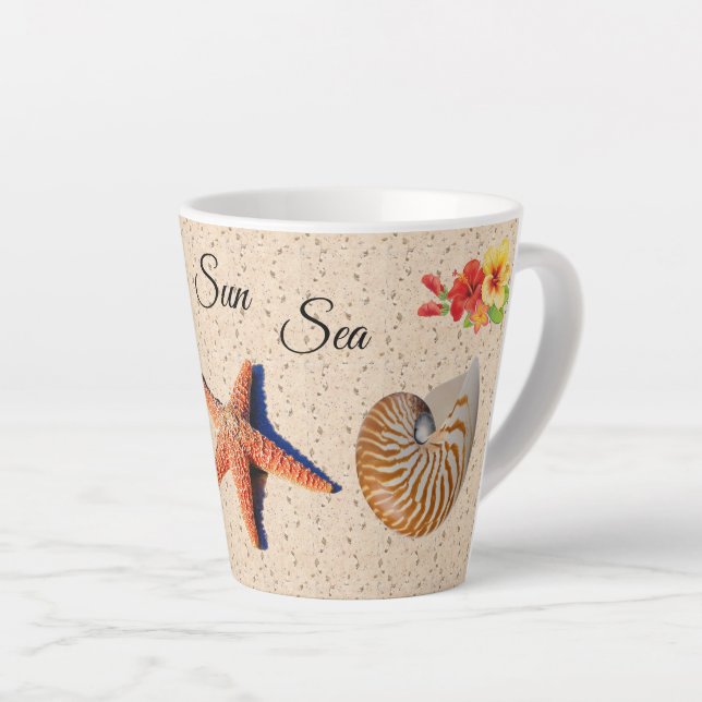 Latte Coquillages tasse (Angle droit)
