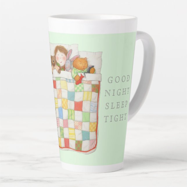 Latte Couvre-lit COZY QUILT Tasse Cocoa Tall - Vert (Angle droit)