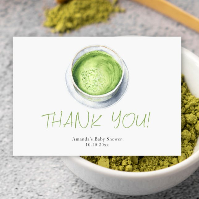 Latte de Matcha à l'aquarelle Baby Shower Merci (Créateur téléchargé)