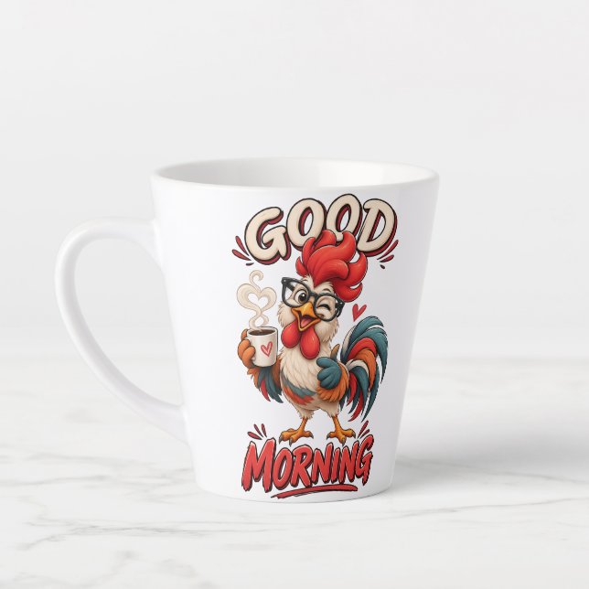 Latte Joli poulet de dessin animé avec tasse | (Gauche)