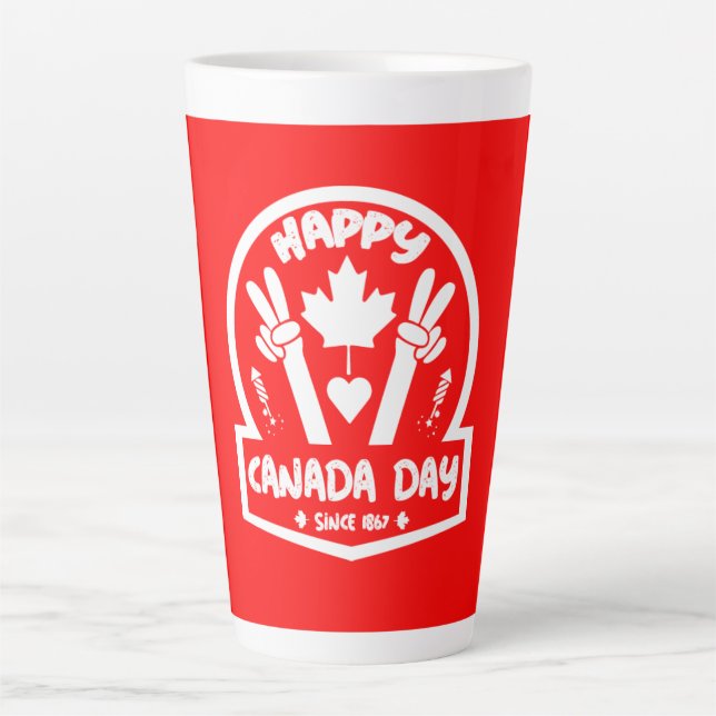 Latte Joyeuse fête du Canada 1er juillet Grosse tasse de (Devant)