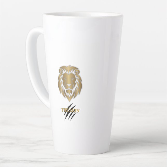 Latte La tasse graphique Lion Or & Noir (Angle gauche)
