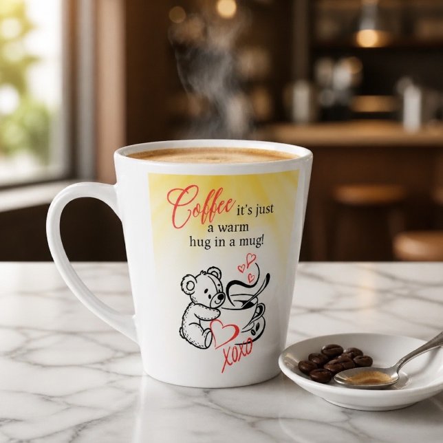 Latte Le café est un câlin chaud dans une tasse (Créateur téléchargé)