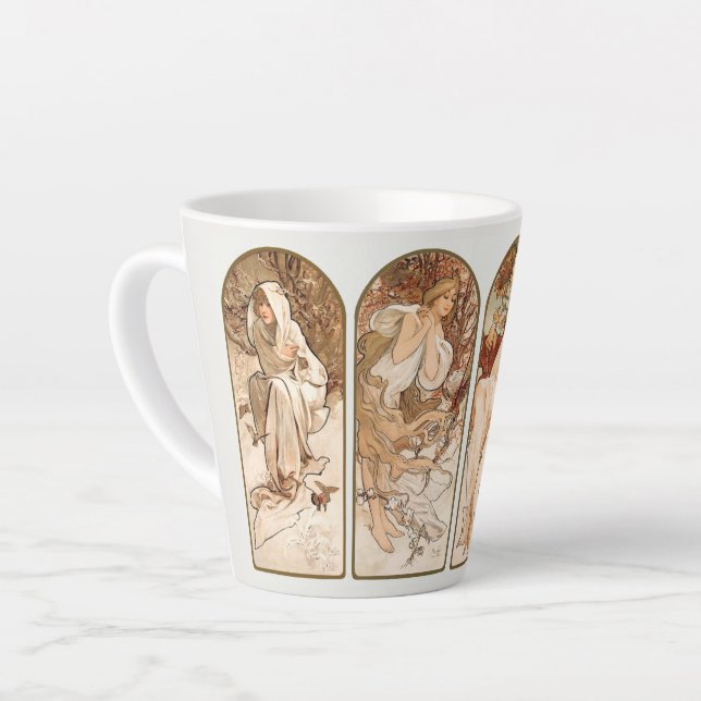  LATTE MUG : ALPHONS MARIA MUCHA : LES SAISONS (Angle gauche)
