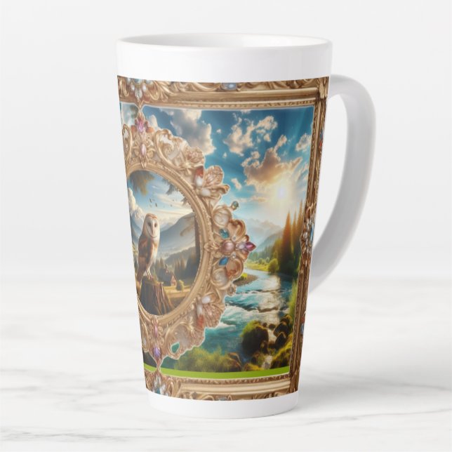 Latte Mug Avec Art Elaboré (Angle droit)