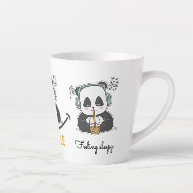 Latte Mug avec jolie photo panda (Droite)