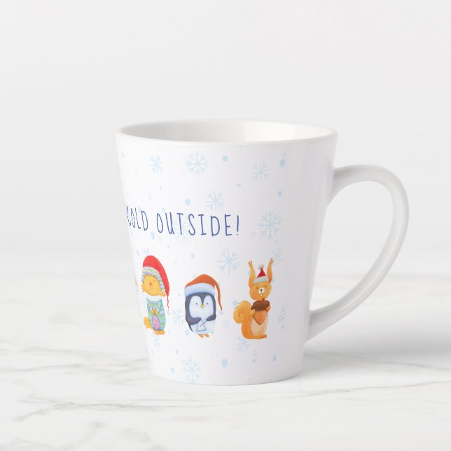 Latte Mug avec les amis des animaux de Noël (Droite)