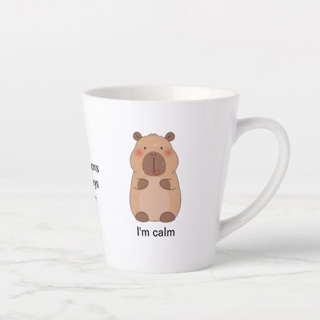 Latte Mug avec mignon dessin animé et citations d' (Droite)