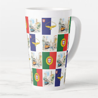 Latte Mug avec Portugal Drapeau et Açores aussi