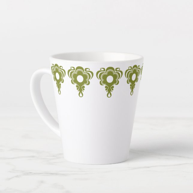 Latte Mug dans la simplicité rétro 2 - Olive (Angle gauche)