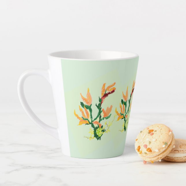 Latte Mug : Fleur asiatique (En situation)