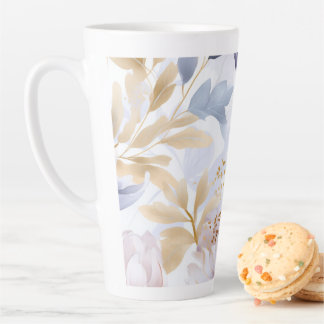 Latte Mug fleurs Abstraites purpe