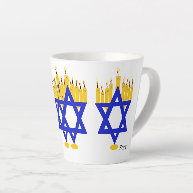 Latte Mug : Hanoukka Menorah (Angle droit)