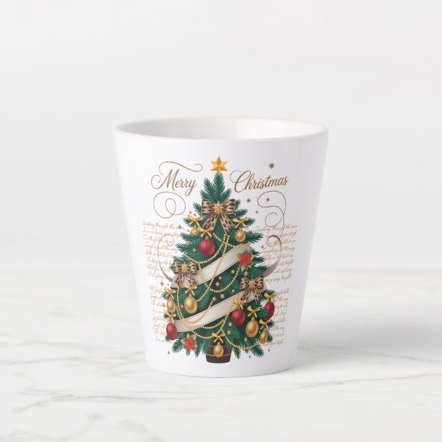 Latte Mug-Merry Christmas Latte Mug (Devant)