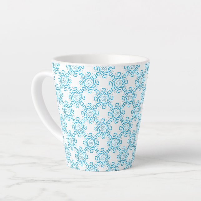 Latte Mug Motif bleu (Angle gauche)