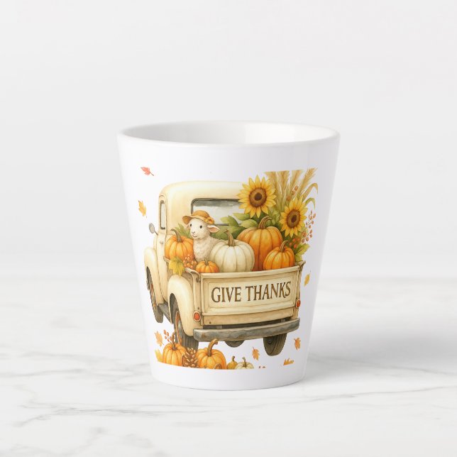 Latte Mug - Remerciez Fall Truck Mug (Devant)