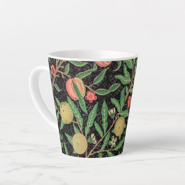 LATTE MUG : WILLIAM MORRIS : POMEGRANATE (Angle gauche)