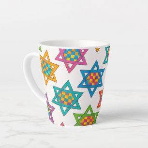 Latte Mugs - Design d'étoiles juives