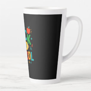 Latte Retour à l'école" Crayon illustré et tasse de café