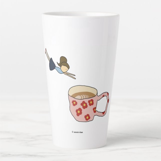 Latte Sauter dans la tasse de café (Devant)