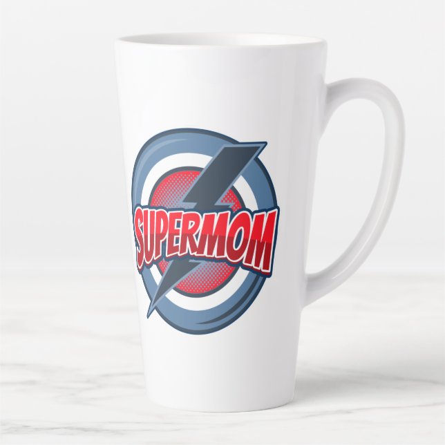 Latte Supermom retro logo style tasse à café (Droite)
