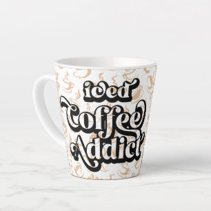 Latte Tasse à café au lait avec motif de grains de café,
