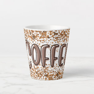 Latte Tasse à café au lait avec motif de grains de café