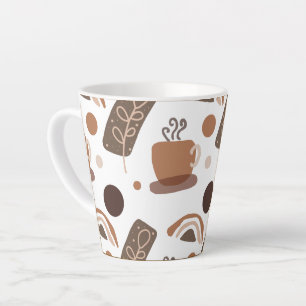 Latte Tasse à café au lait avec motif de grains de café