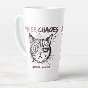 Latte Tasse à café avec illustration artistique de chat 