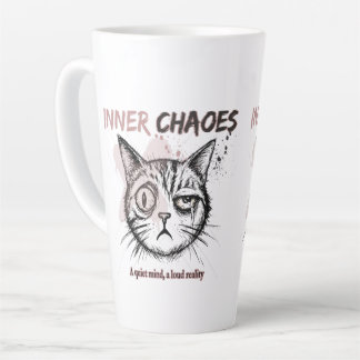 Latte Tasse à café avec illustration artistique de chat