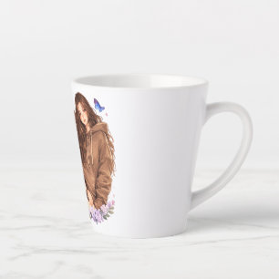 Latte Tasse à café Fille Papillon Épanouis-Toi à Ta Mani