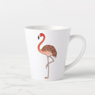 Latte Tasse à café Flamant Rose Oiseau Ligne Art-57567