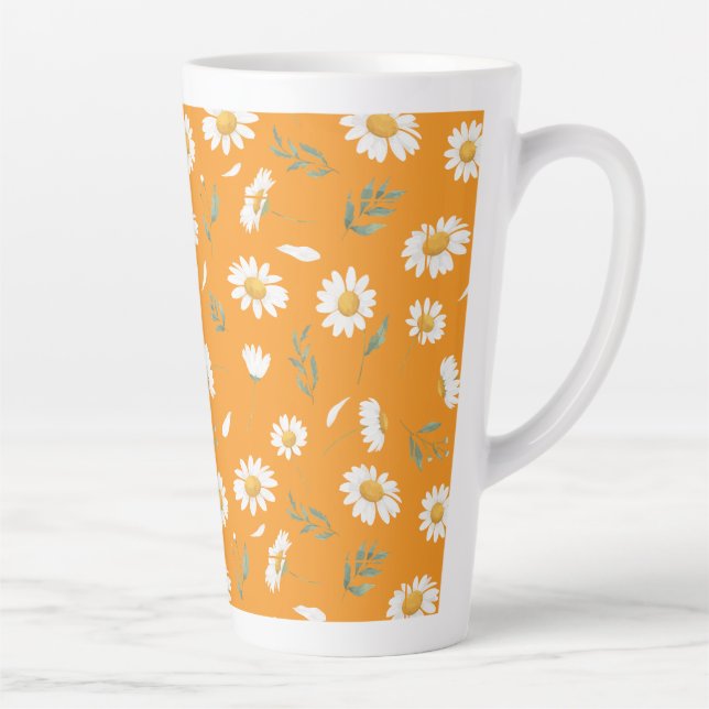 Latte Tasse à café florale Sunshine Orange Daisy Bloom (Droite)