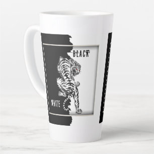 Latte Tasse à café tigre noir et blanc