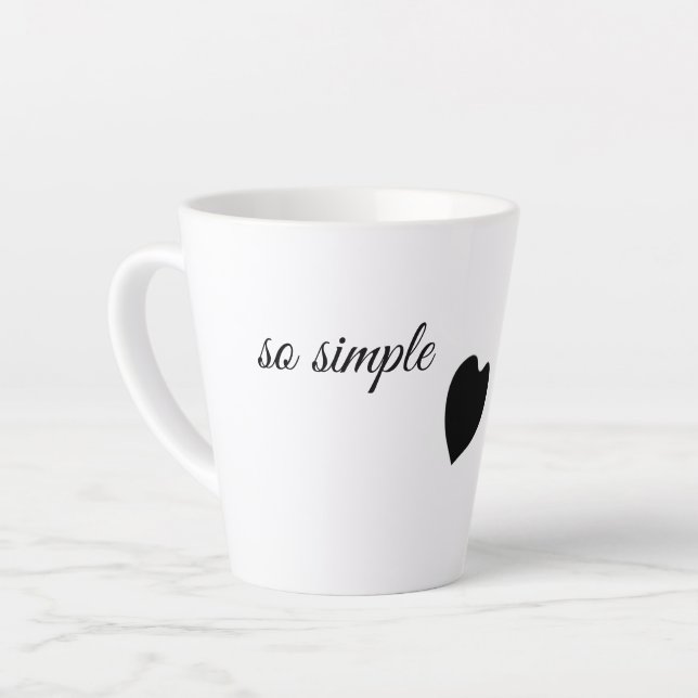 Latte Tasse à cœur minimaliste « Simplicité » (Angle gauche)