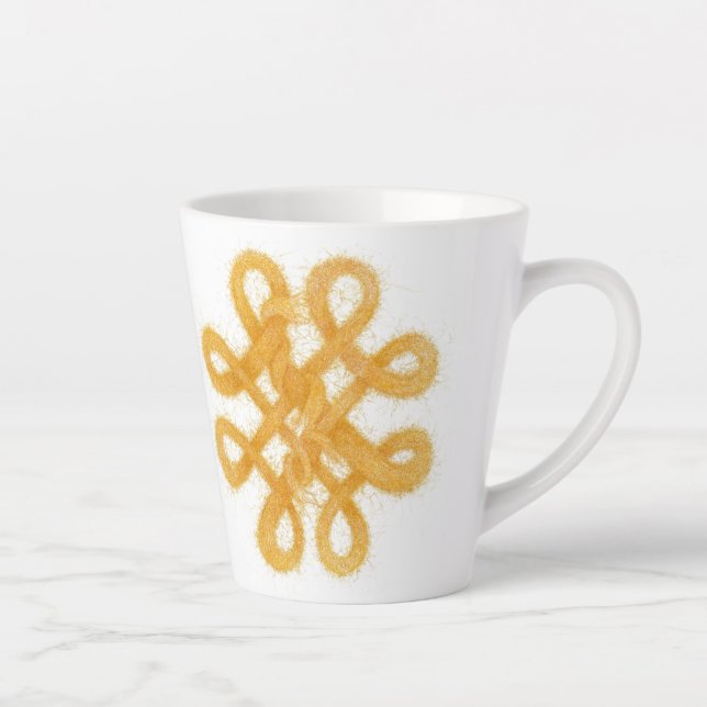 Latte Tasse à latté NŒUD CELTIQUE DORÉ (Droite)