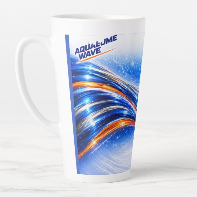 Latte Tasse Aqualume Wave – Conception d'écoulement abst (Gauche)