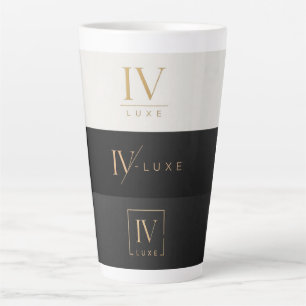 Latte Tasse avec logo IV LUXE - Luxe noir et or